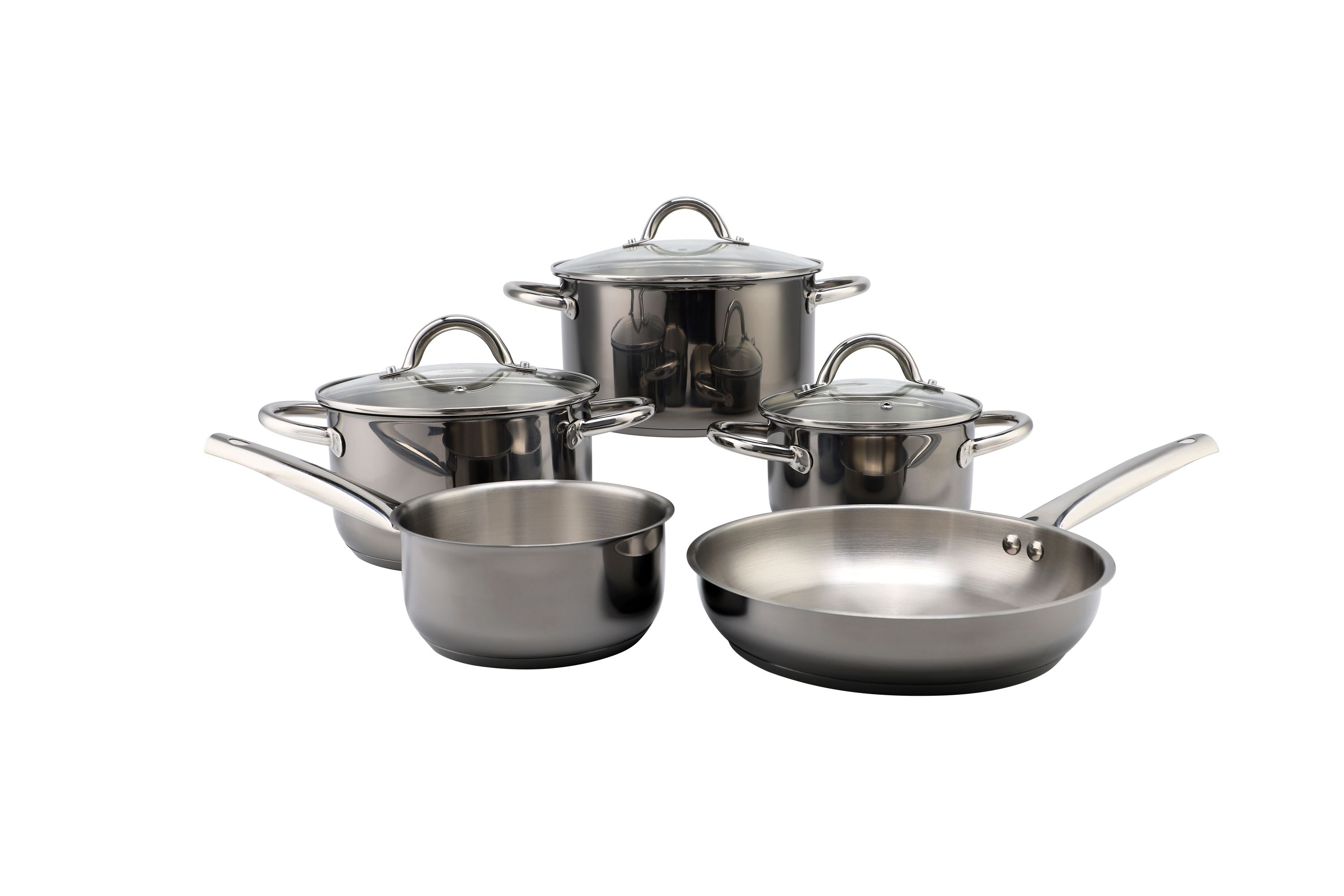 ECHTWERK Induktion Kochtopf-Set aus hochwertigem Edelstahl Schwarz