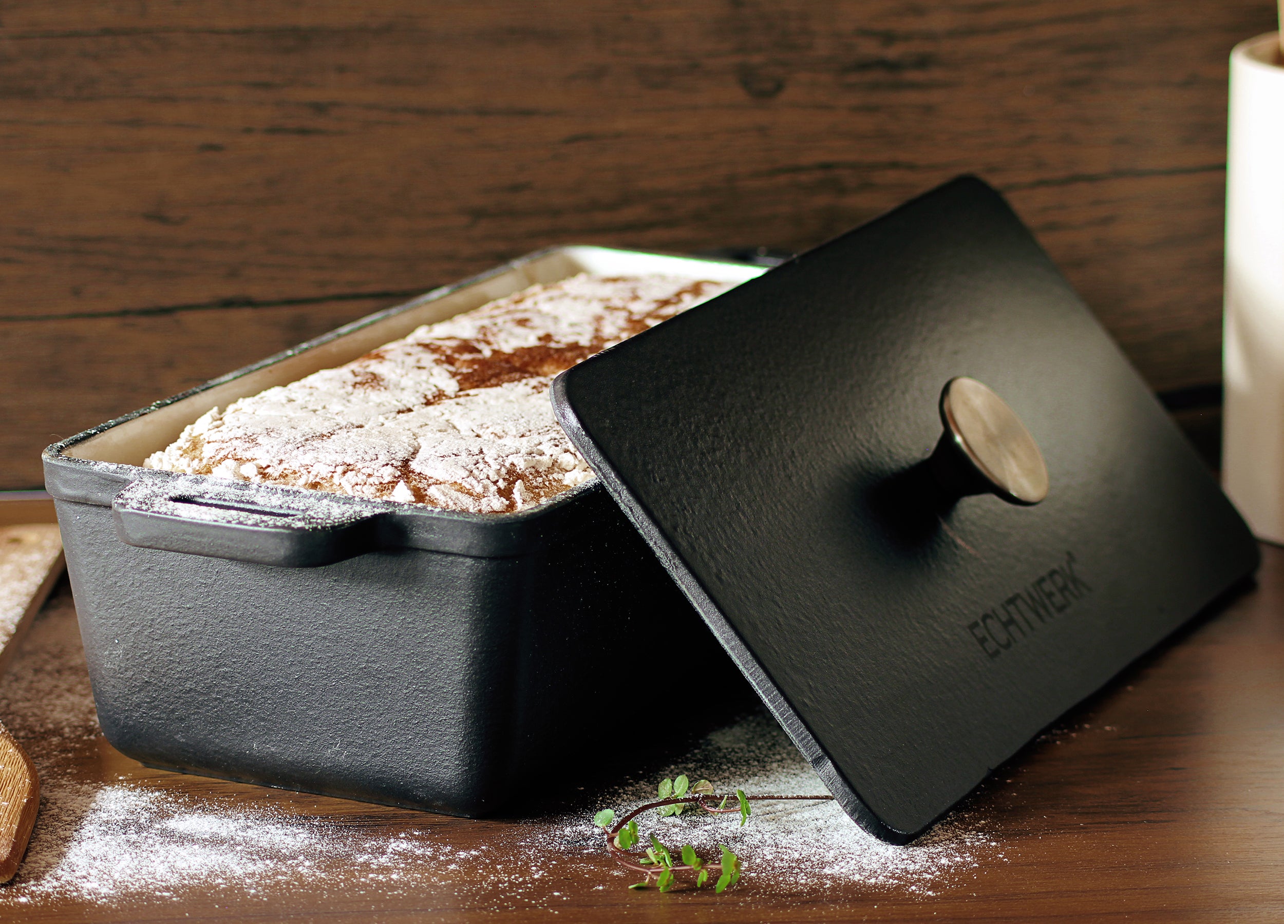 ECHTWERK Brotback/Auflaufform aus Gusseisen 1,5 L