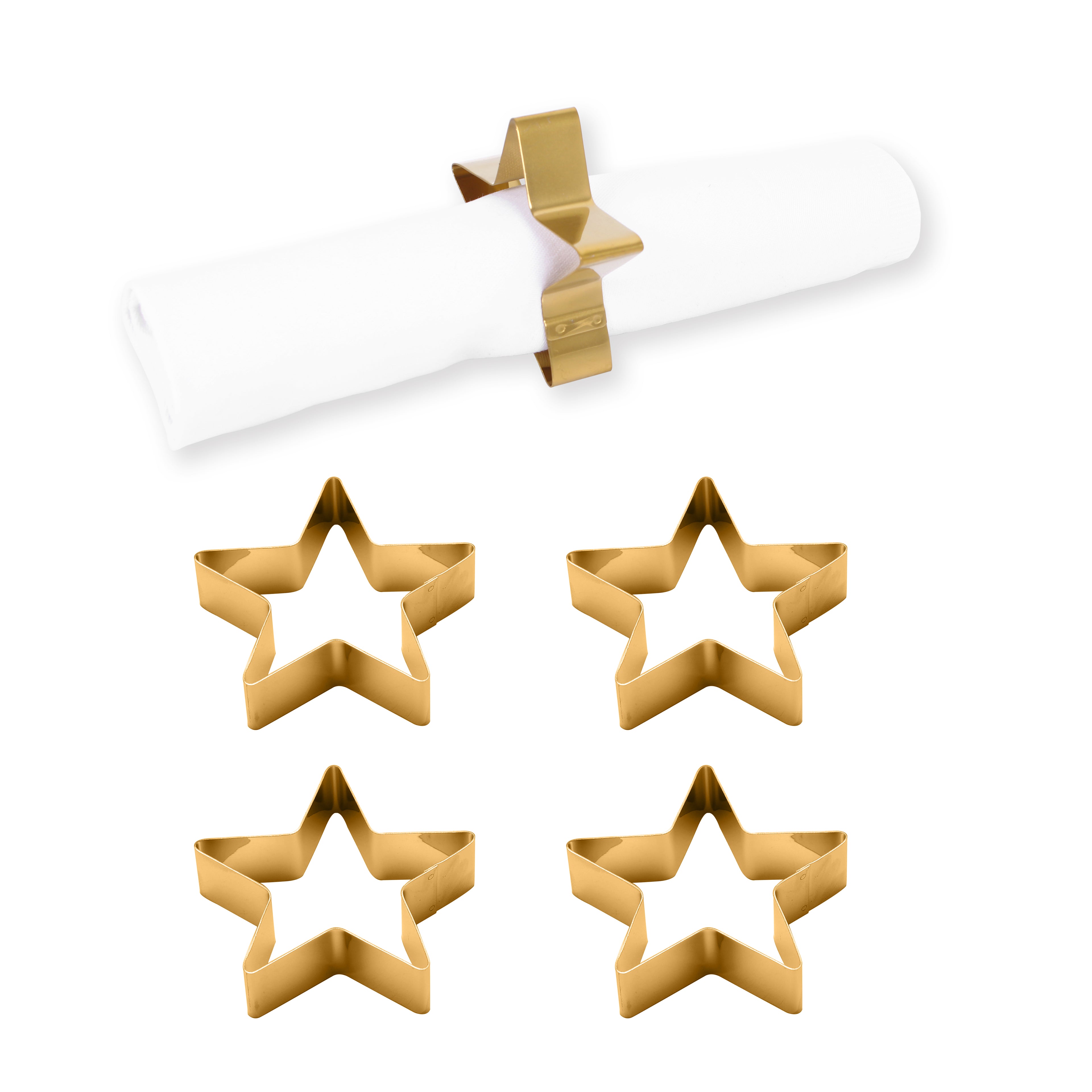 ECHTWERK Serviettenring-Set aus Edelstahl Gold