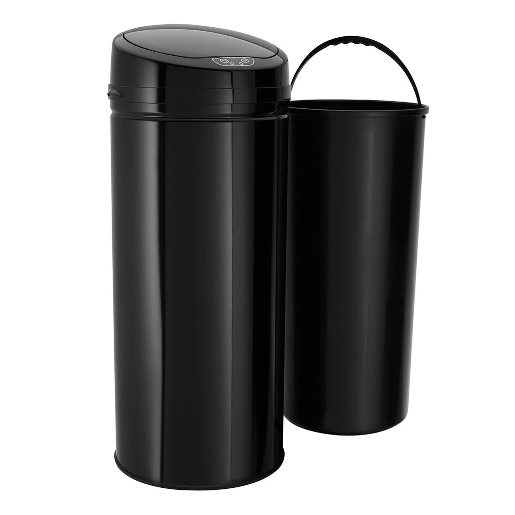 ECHTWERK Abfalleimer Mülleimer mit Sensor Schwarz aus Edelstahl 42 Liter