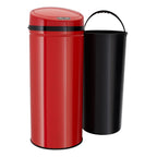 ECHTWERK Abfalleimer Mülleimer mit Sensor INOX Red aus Edelstahl 42 Liter