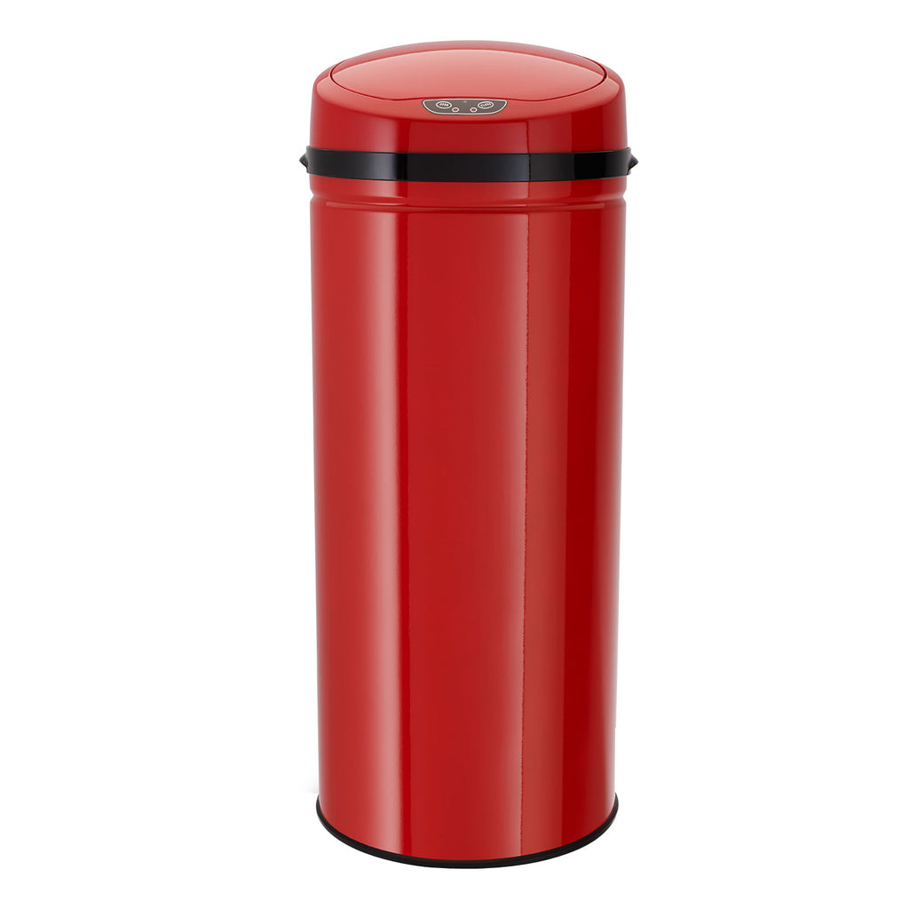 ECHTWERK Abfalleimer Mülleimer mit Sensor INOX Red aus Edelstahl 42 Liter