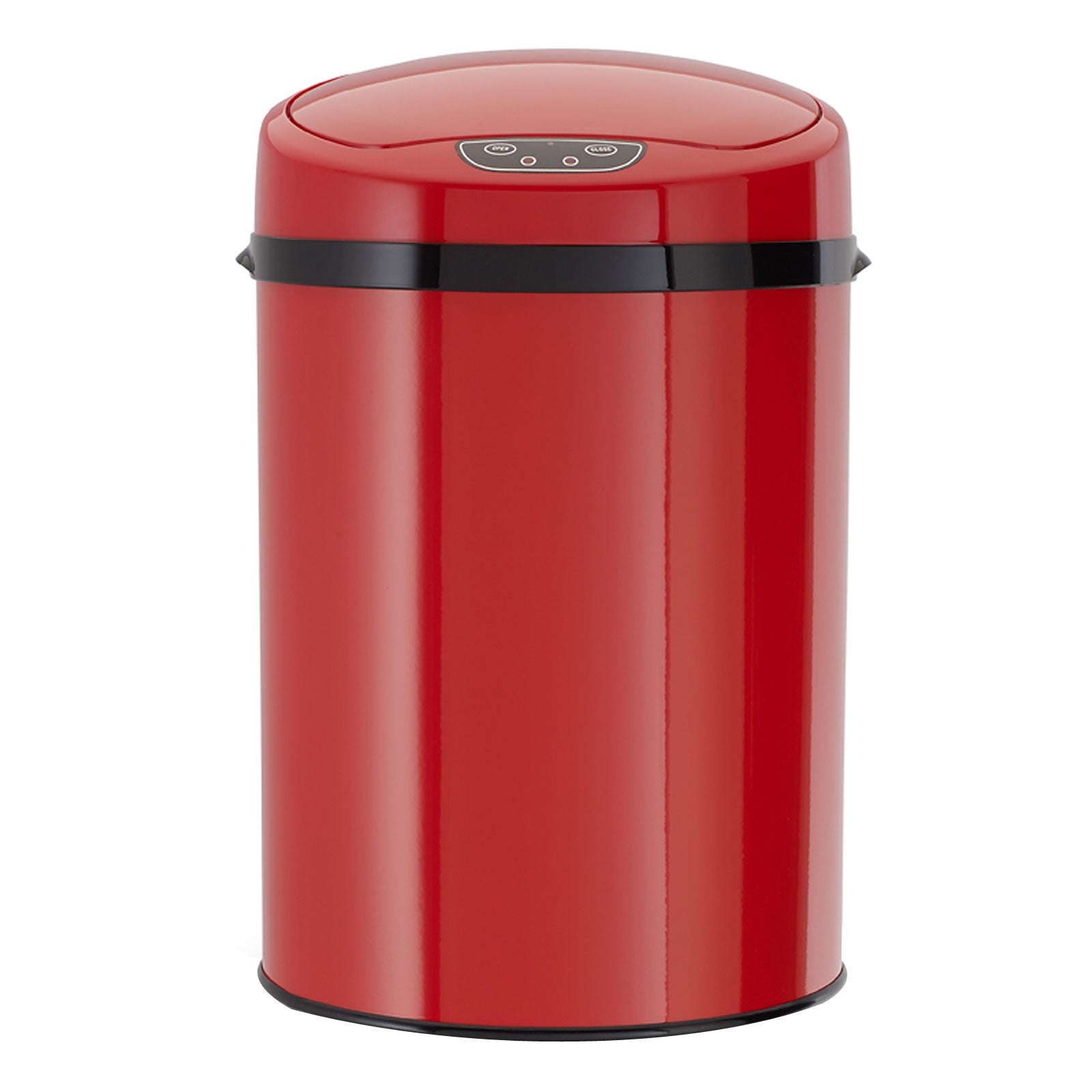 ECHTWERK Büro-/Bad-/Kosmetikabfalleimer INOX Red aus Edelstahl 9 Liter mit Sensor