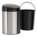 ECHTWERK Büro-/Bad-/Kosmetikabfalleimer Schwarz aus Edelstahl 9 Liter mit Sensor