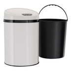 ECHTWERK Büro-/Bad-/Kosmetikabfalleimer Weiß aus Edelstahl 9 Liter mit Sensor