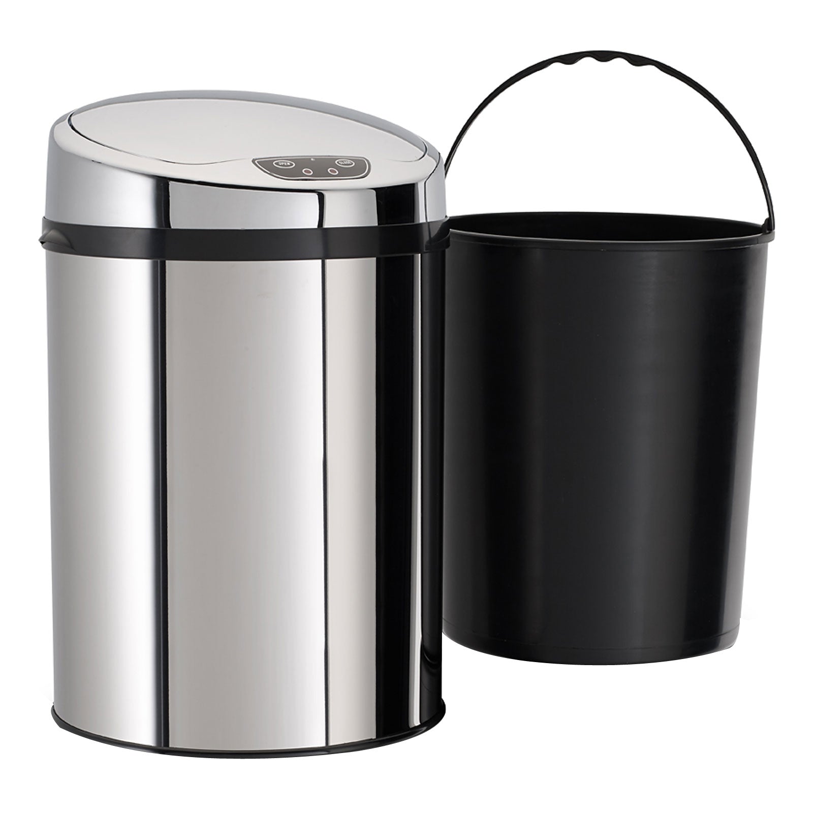 ECHTWERK Büro-/Bad-/Kosmetikabfalleimer INOX aus Edelstahl 9 Liter mit Sensor