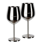 ECHTWERK bruchsichere Weingläser/Weinkelche aus Edelstahl 2-tlg. 0,5 L Silber