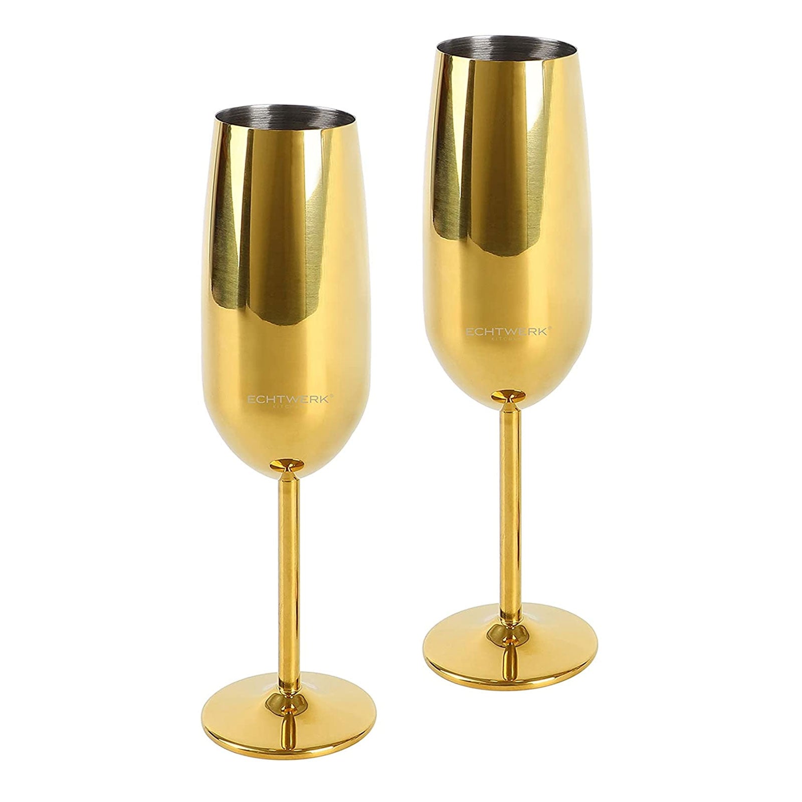 ECHTWERK Sektglas Champagnerglas Gold aus Edelstahl 250 ml