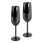 ECHTWERK Sektglas Champagnerglas Schwarz aus Edelstahl 250 ml