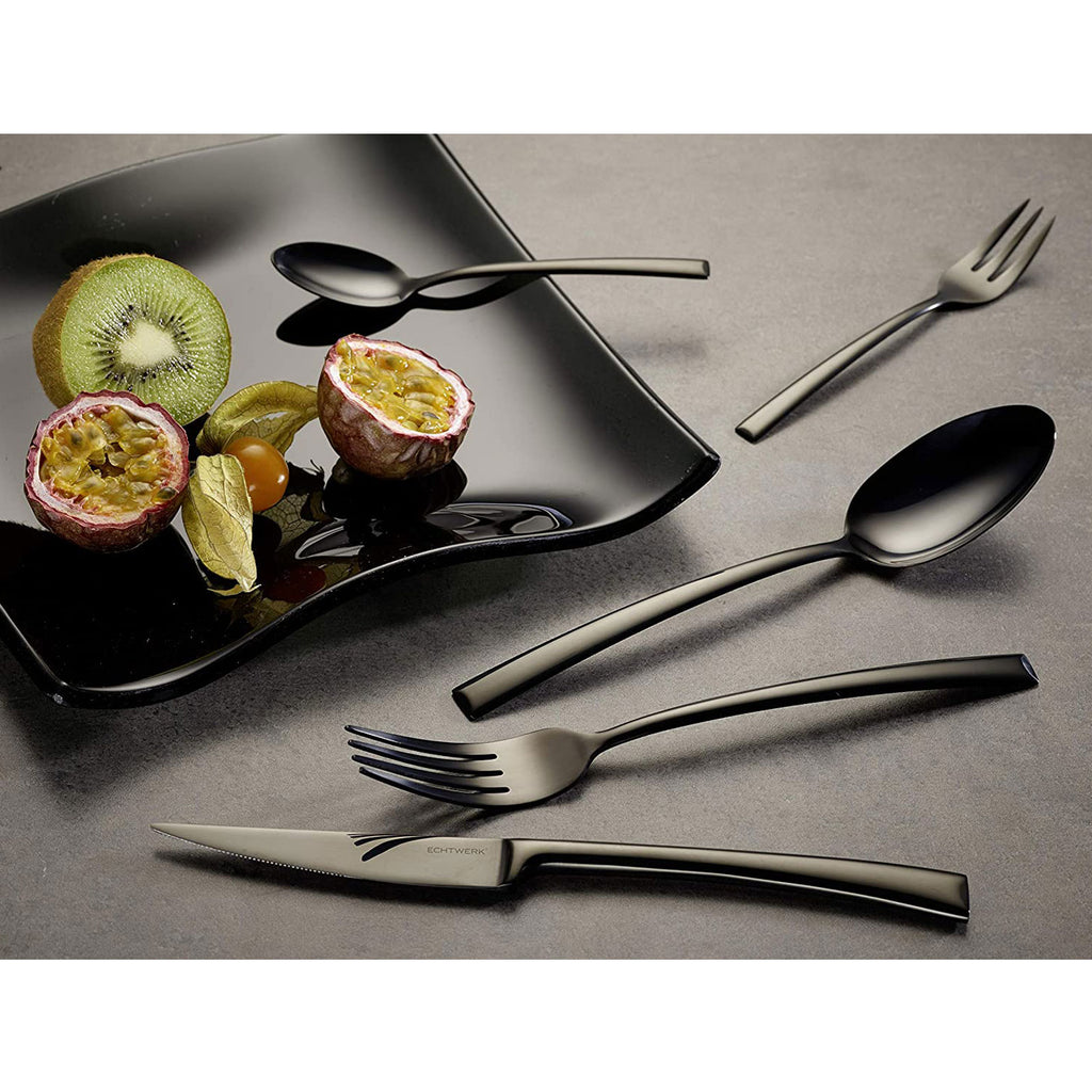 ECHTWERK Tafelbesteck Avelino/Shiny-Black Edition Schwarz aus Edelstahl