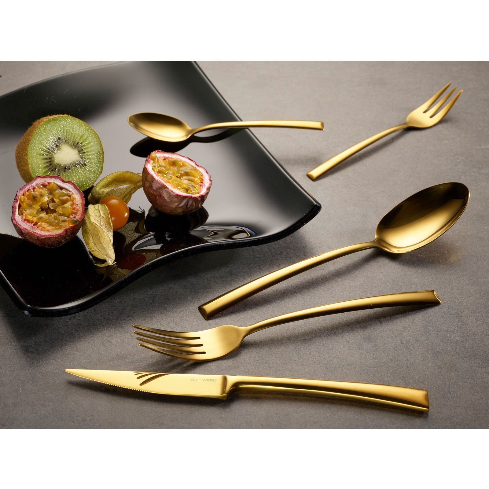 ECHTWERK Tafelbesteck Avelino/Shiny-Gold Edition aus Edelstahl