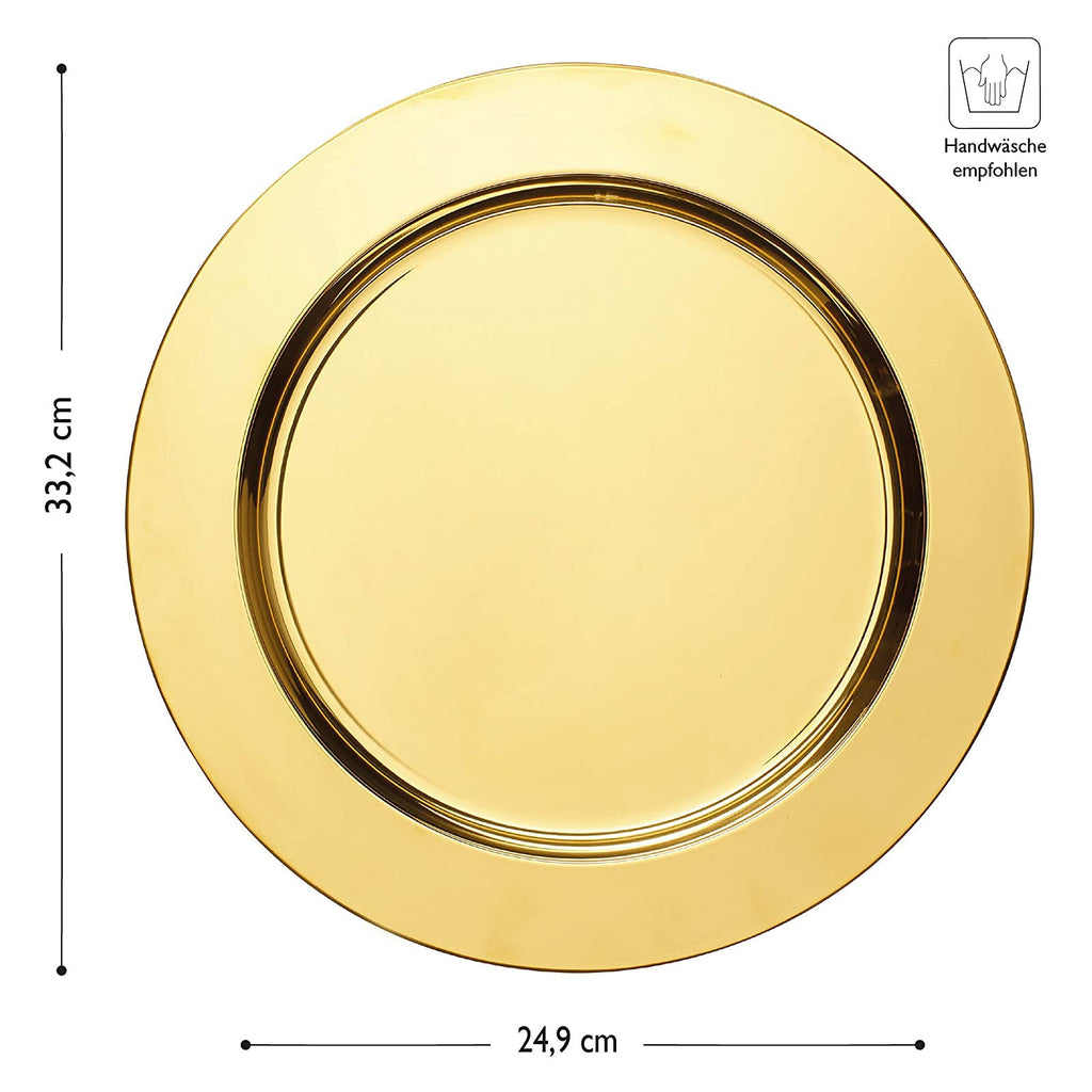 ECHTWERK Platzteller/ Servierteller Set "Shiny" Gold aus Edelstahl