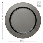ECHTWERK Platzteller/ Servierteller Set "Shiny" Schwarz aus Edelstahl