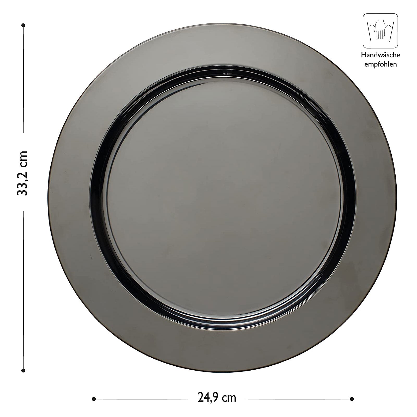 ECHTWERK Platzteller/ Servierteller Set "Shiny" Schwarz aus Edelstahl