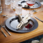 ECHTWERK Platzteller/ Servierteller Set "Shiny" Schwarz aus Edelstahl