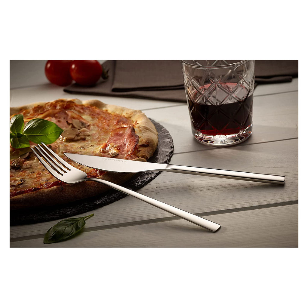 ECHTWERK Pizzabesteck-Set Silber aus Edelstahl