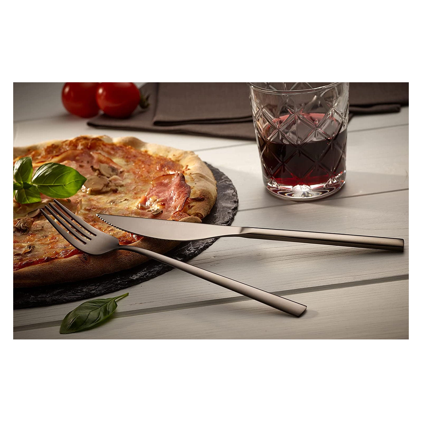 ECHTWERK Pizzabesteck-Set Schwarz aus Edelstahl