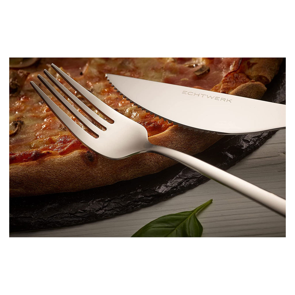 ECHTWERK Pizzabesteck-Set Silber aus Edelstahl