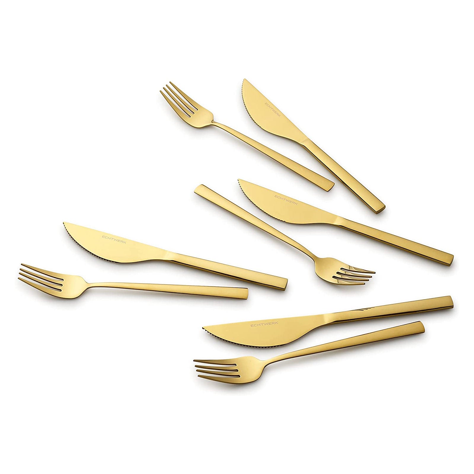 ECHTWERK Pizzabesteck-Set Gold aus Edelstahl
