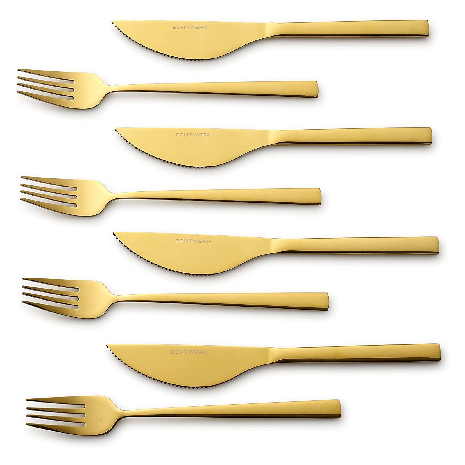 ECHTWERK Pizzabesteck-Set Gold aus Edelstahl
