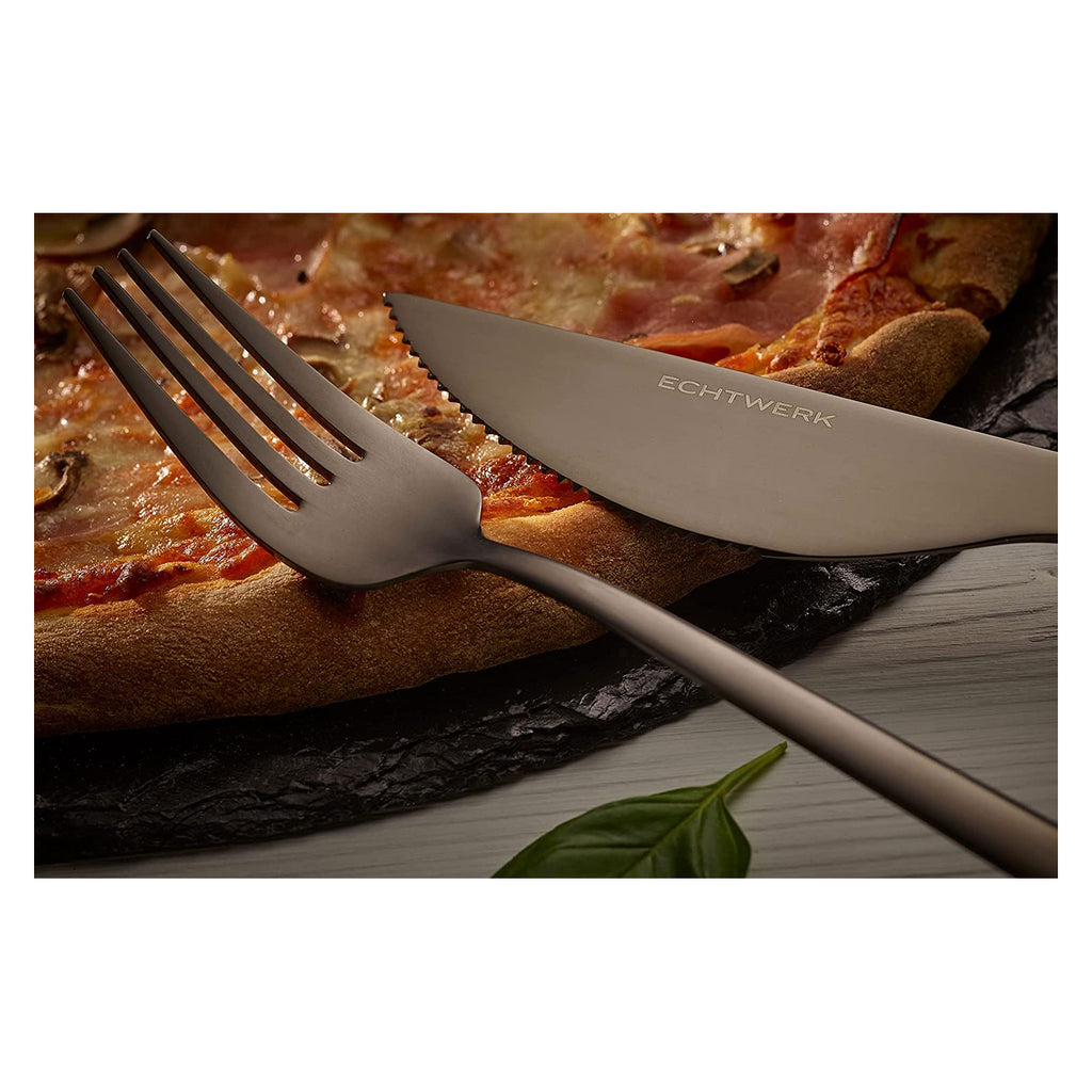 ECHTWERK Pizzabesteck-Set Schwarz aus Edelstahl