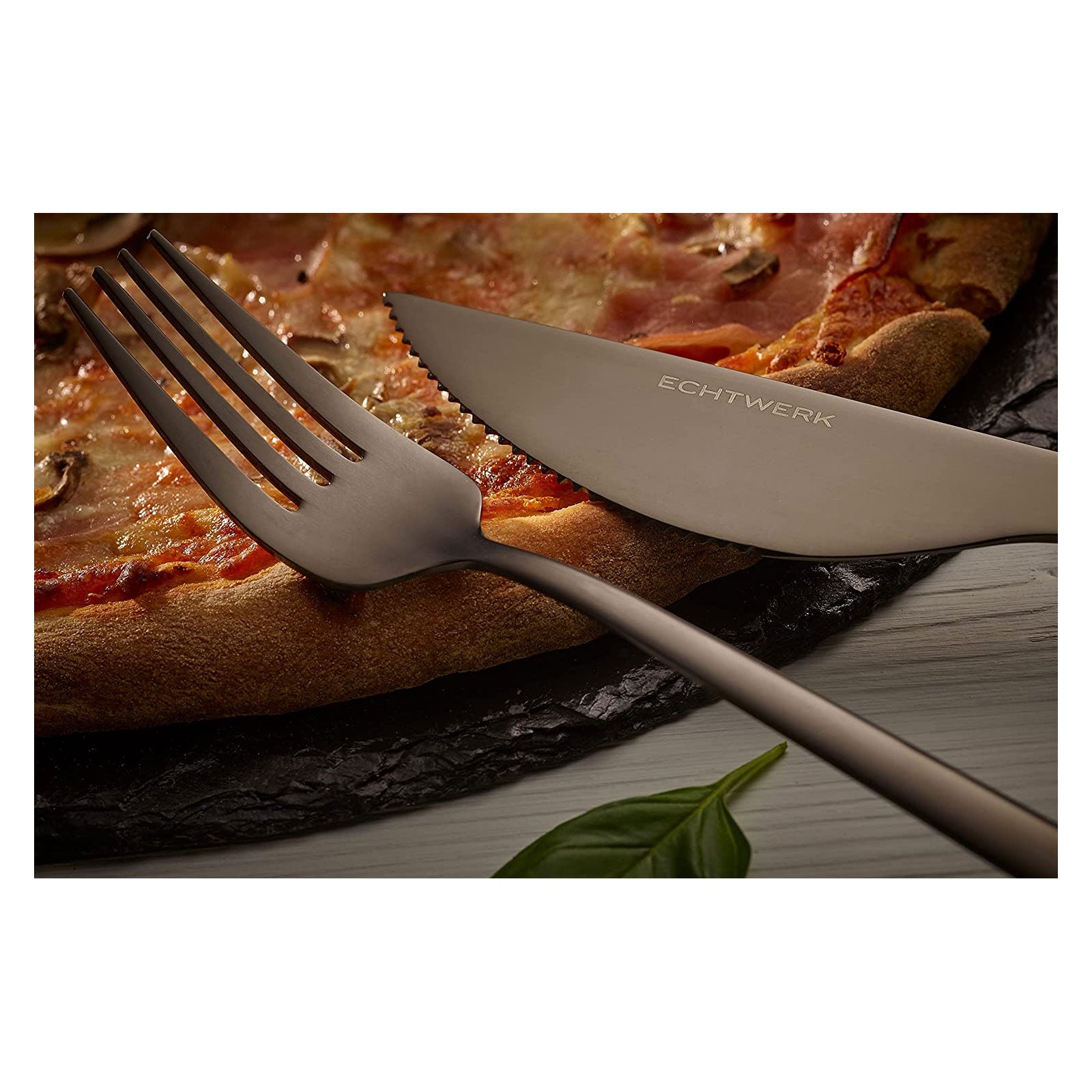 ECHTWERK Pizzabesteck-Set Schwarz aus Edelstahl