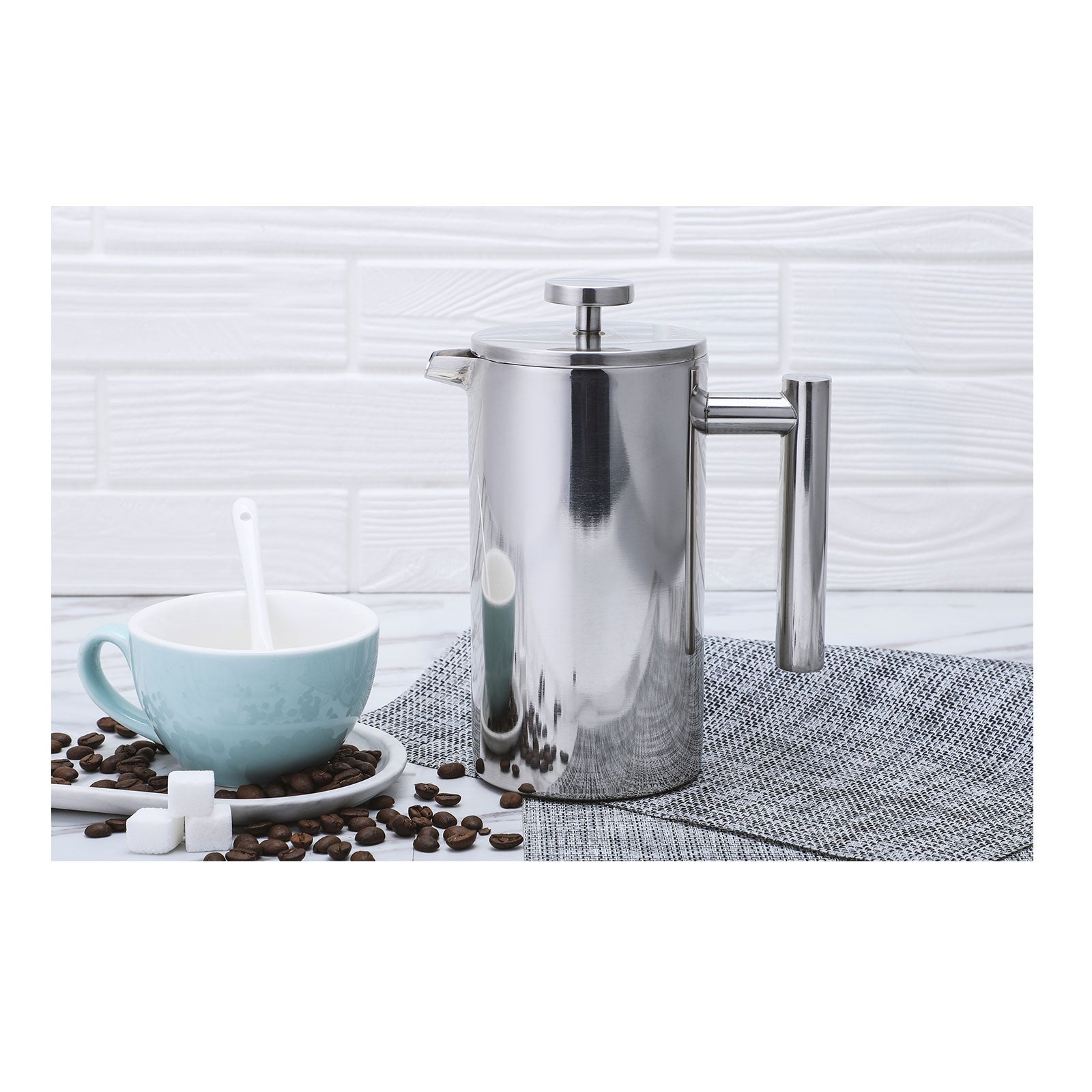 ECHTWERK French Press aus Edelstahl Silber 800 ml