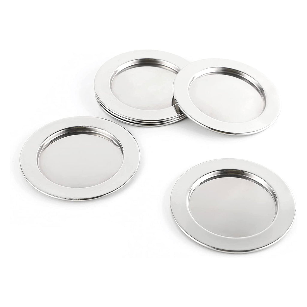 ECHTWERK Glasuntersetzer-Set aus Edelstahl Silber
