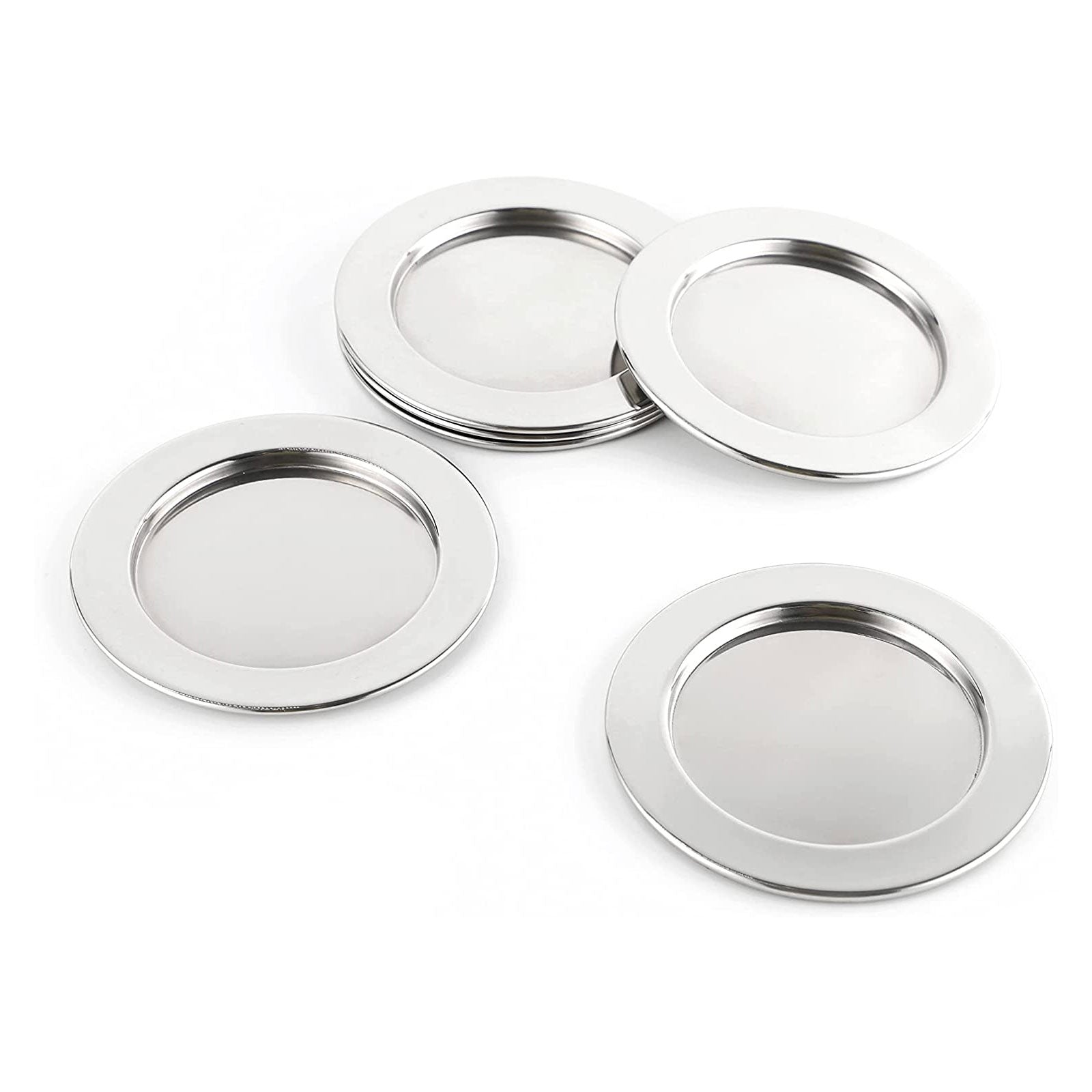ECHTWERK Glasuntersetzer-Set aus Edelstahl Silber