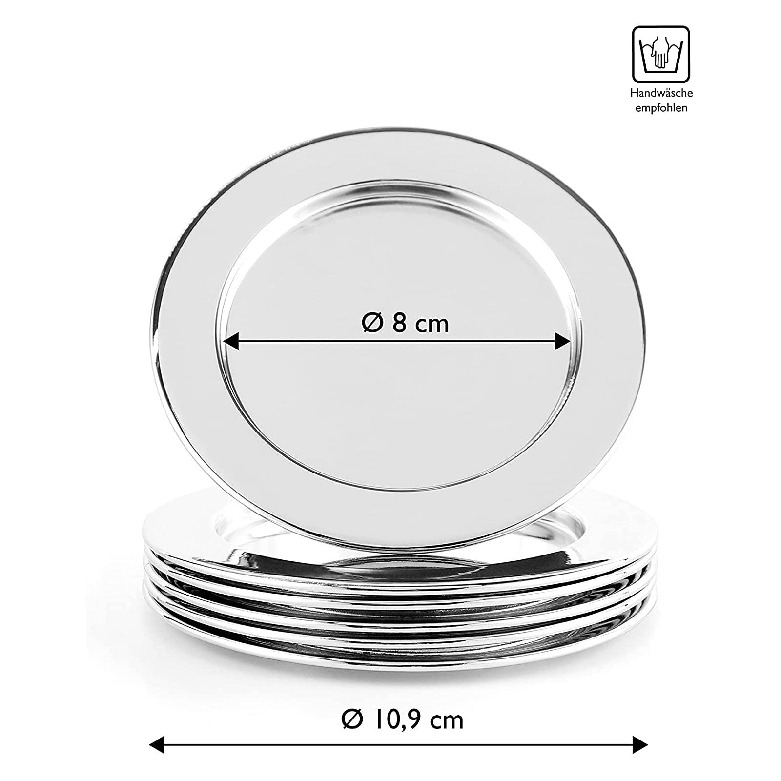 ECHTWERK Glasuntersetzer-Set aus Edelstahl Silber