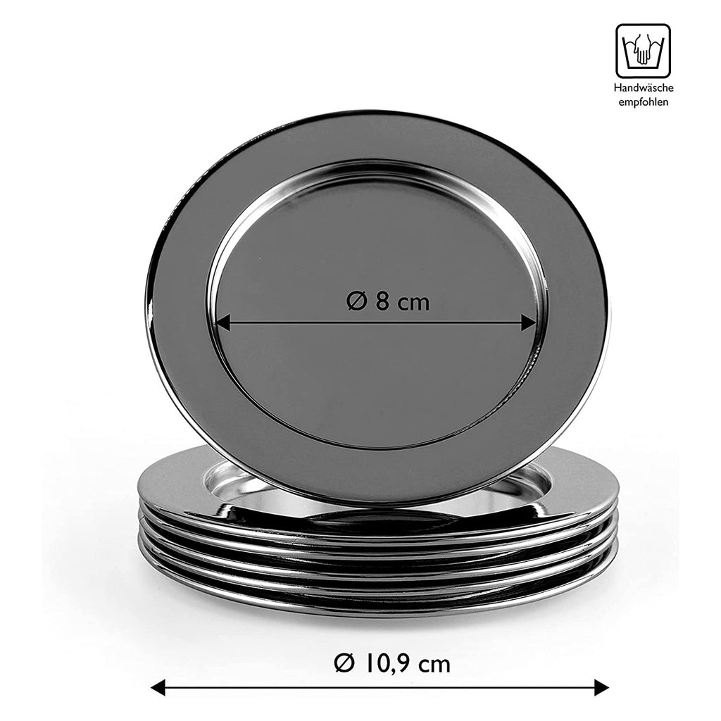 ECHTWERK Glasuntersetzer-Set aus Edelstahl Schwarz