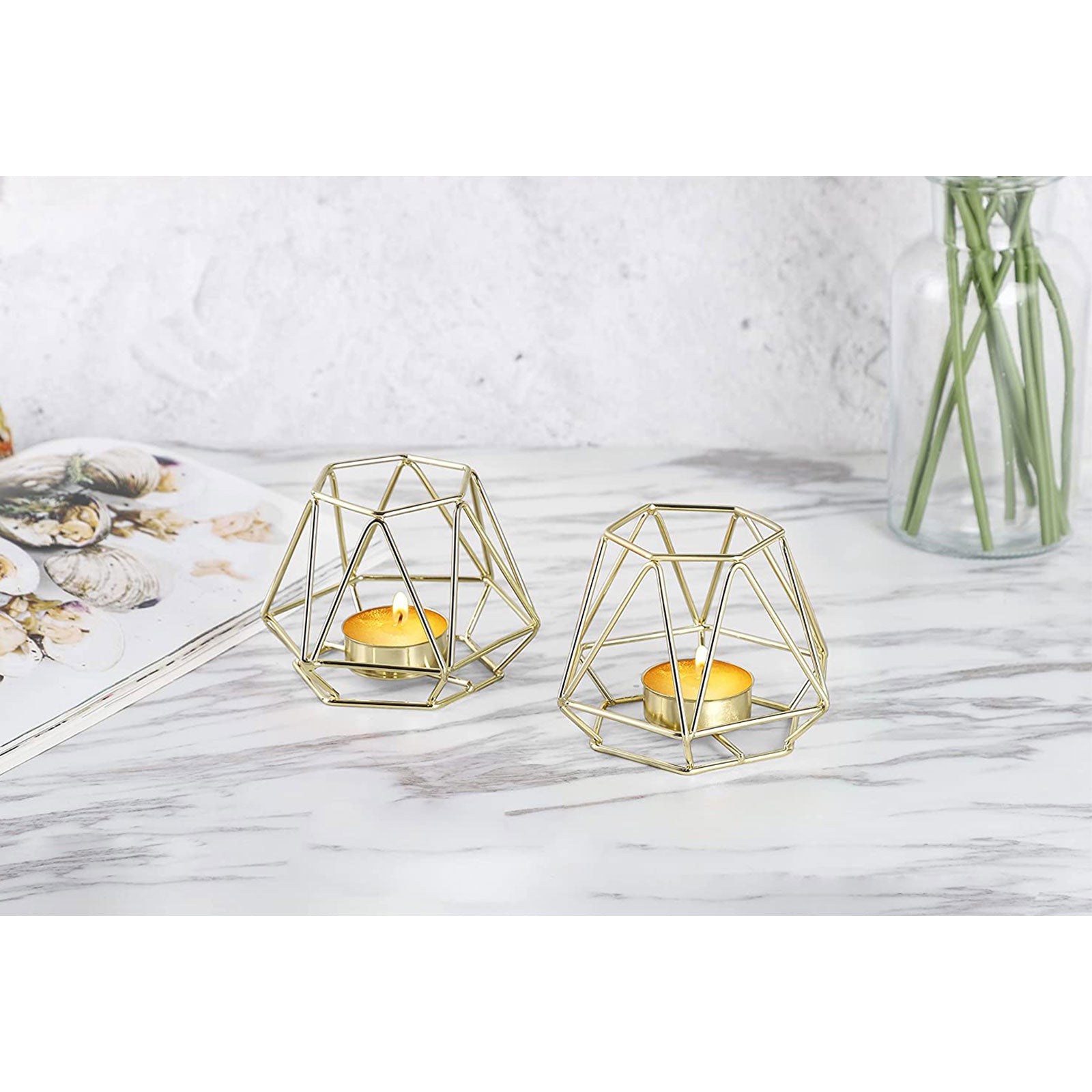 ECHTWERK 2-tlg. Teelicht-/ Kerzenhalter Set "Vintage Small" Gold