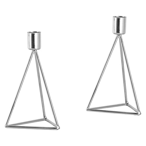 ECHTWERK 2-tlg. Teelicht-/ Kerzenhalter Set "Modern Small" Silber