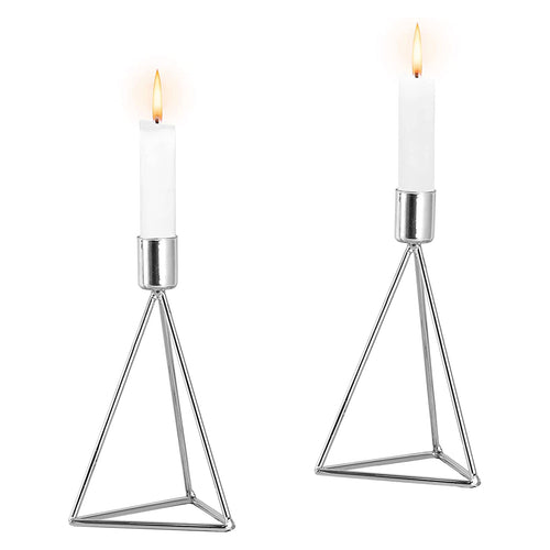 ECHTWERK 2-tlg. Teelicht-/ Kerzenhalter Set "Modern Small" Silber