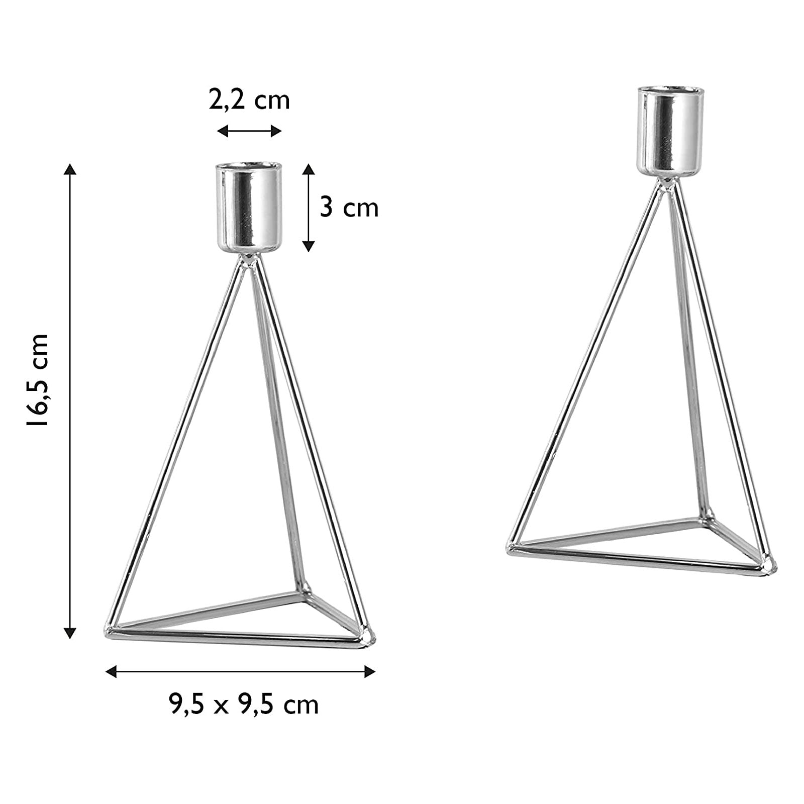 ECHTWERK 2-tlg. Teelicht-/ Kerzenhalter Set "Modern Small" Silber