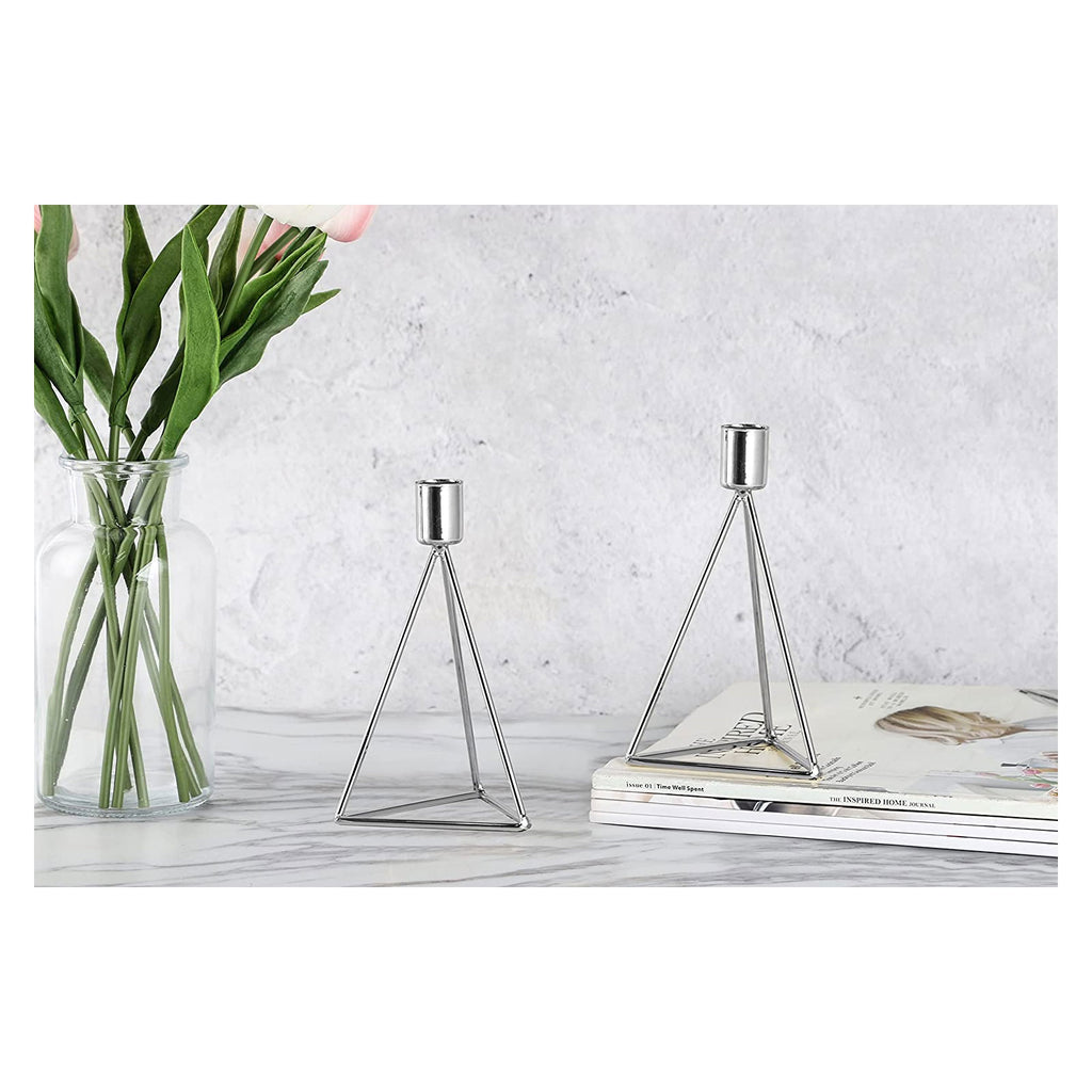 ECHTWERK 2-tlg. Teelicht-/ Kerzenhalter Set "Modern Small" Silber