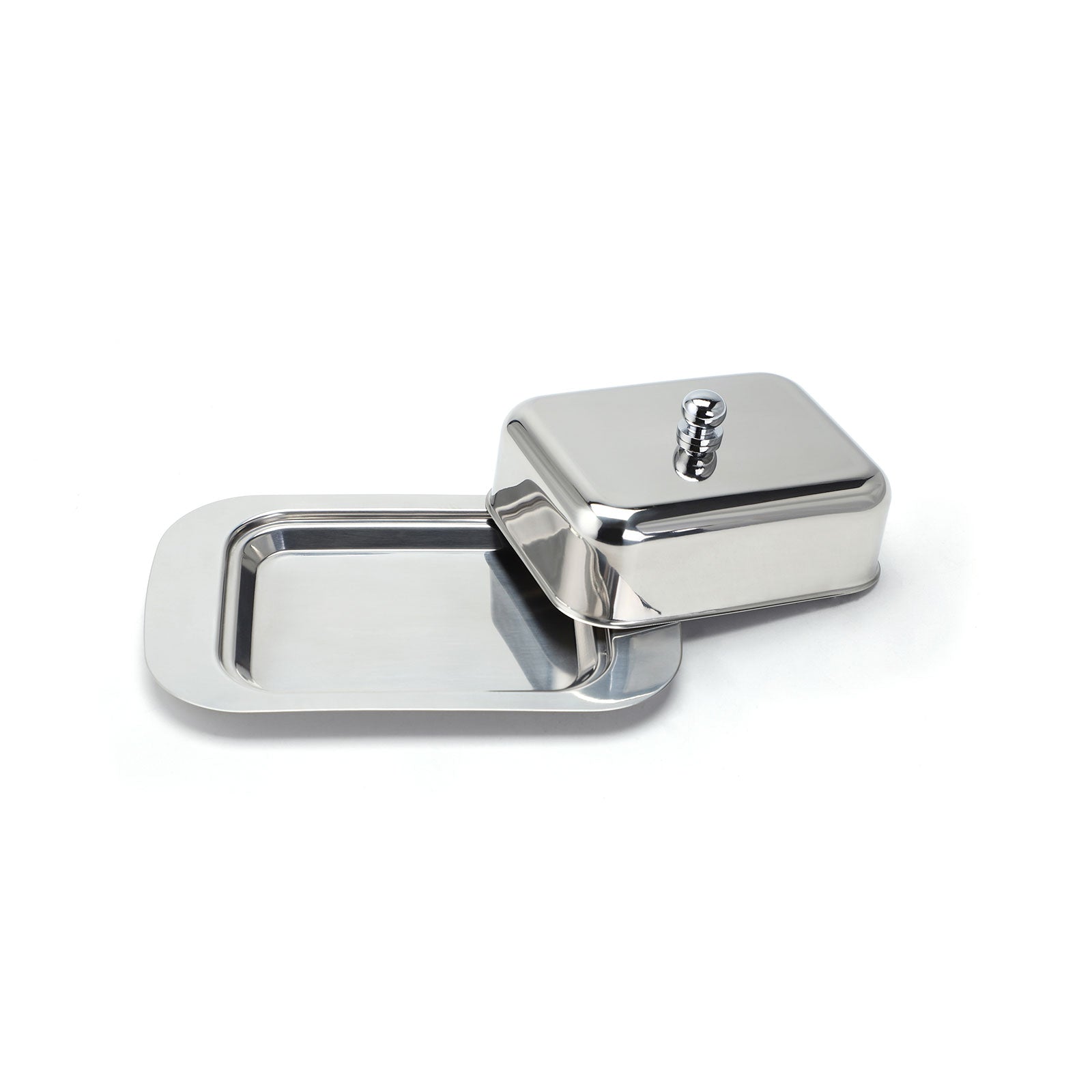 ECHTWERK Butterdose aus Edelstahl Silber