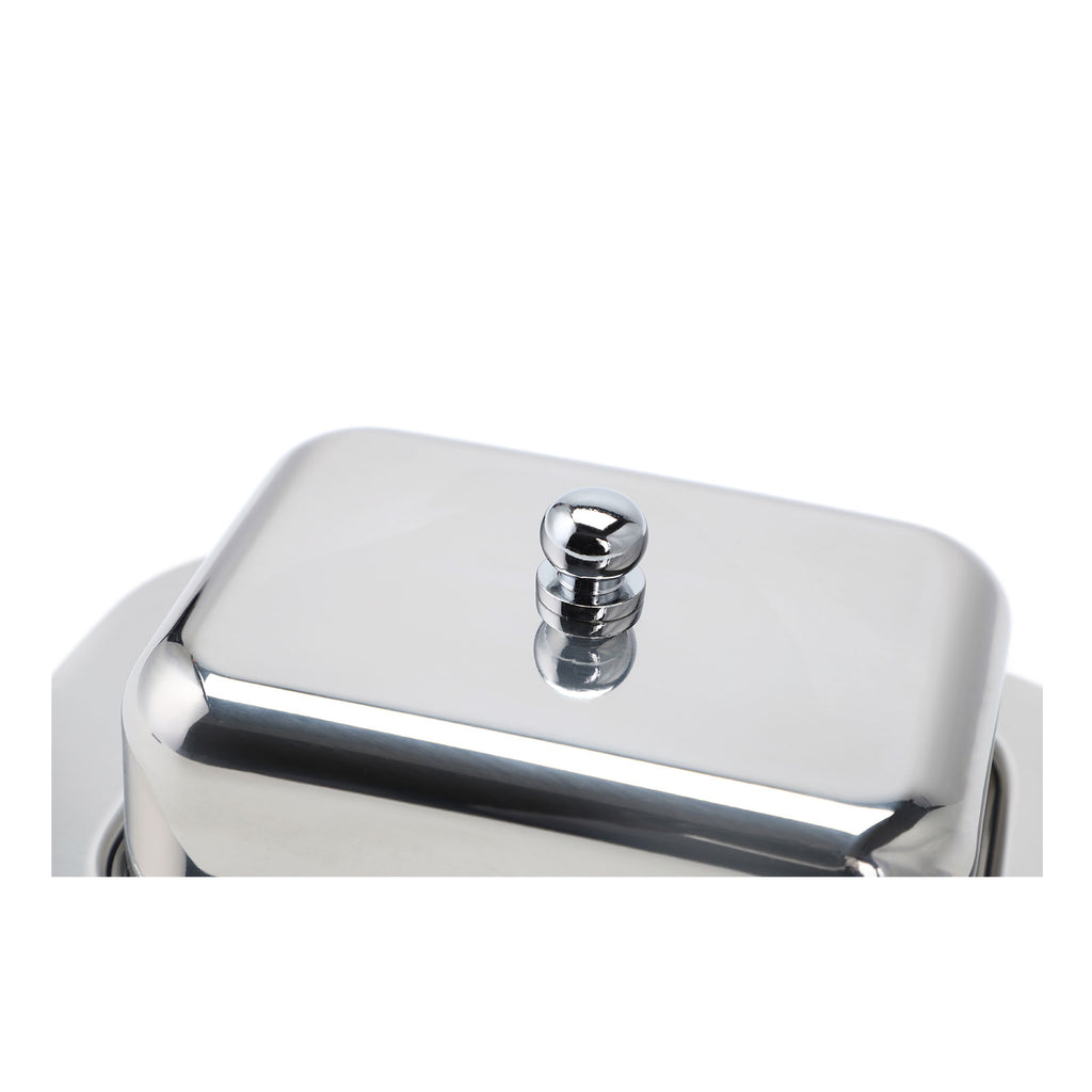 ECHTWERK Butterdose aus Edelstahl Silber