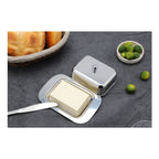 ECHTWERK Butterdose aus Edelstahl Silber