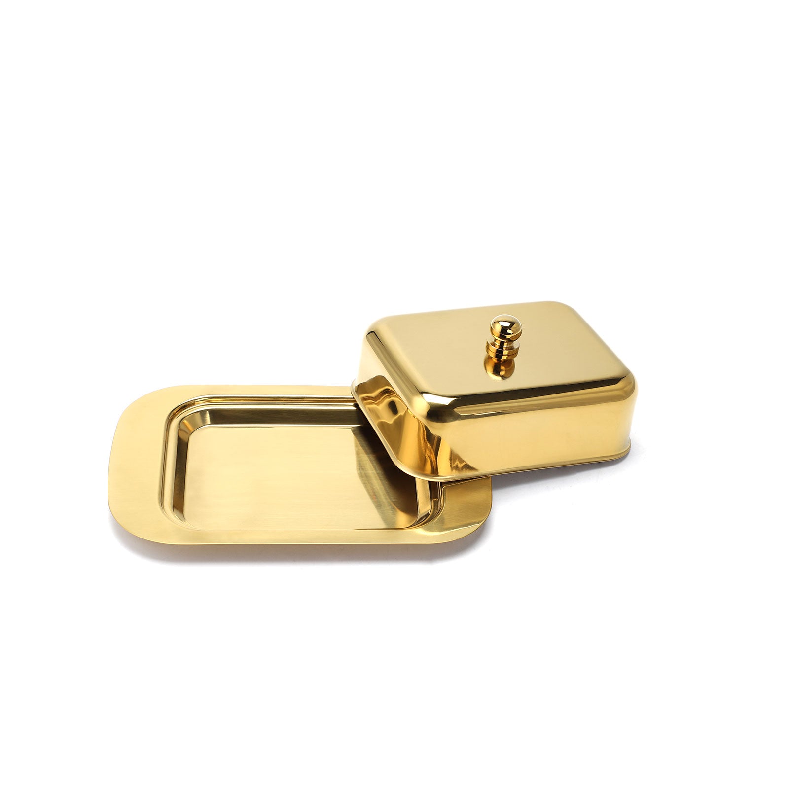ECHTWERK Butterdose aus Edelstahl Gold