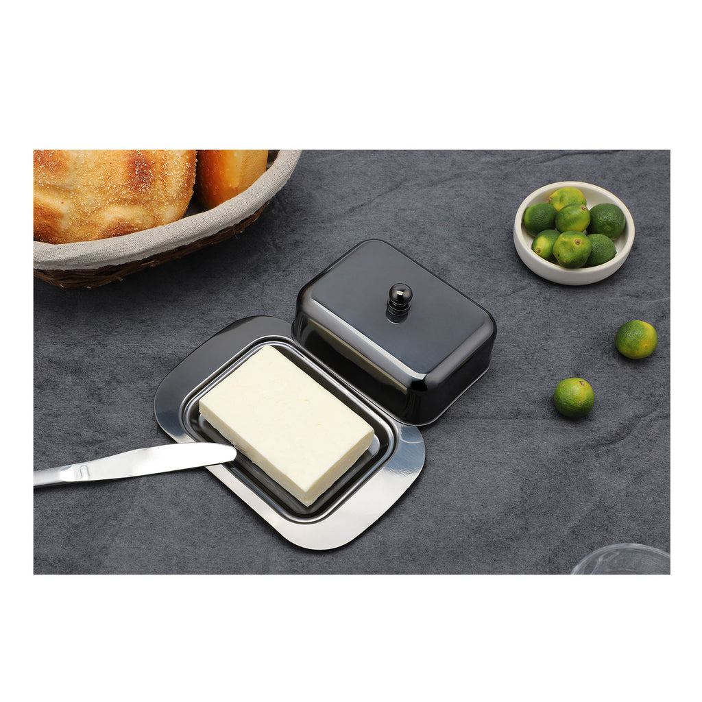 ECHTWERK Butterdose aus Edelstahl Schwarz