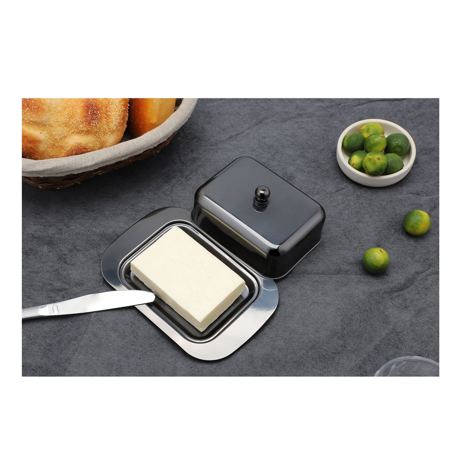 ECHTWERK Butterdose aus Edelstahl Schwarz