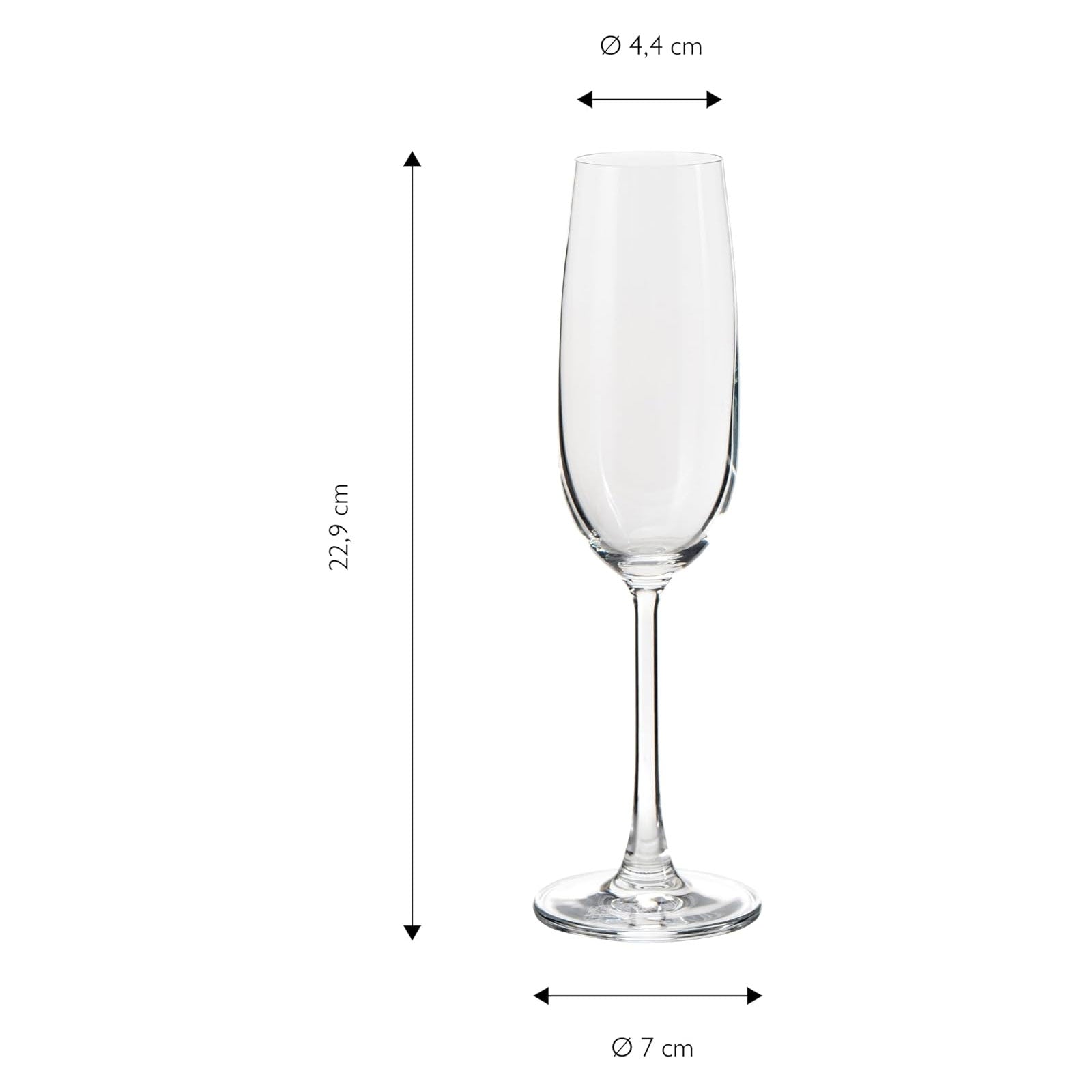ECHTWERK Sekt-/Champagnergläser 6er Set 210 ml aus Glas