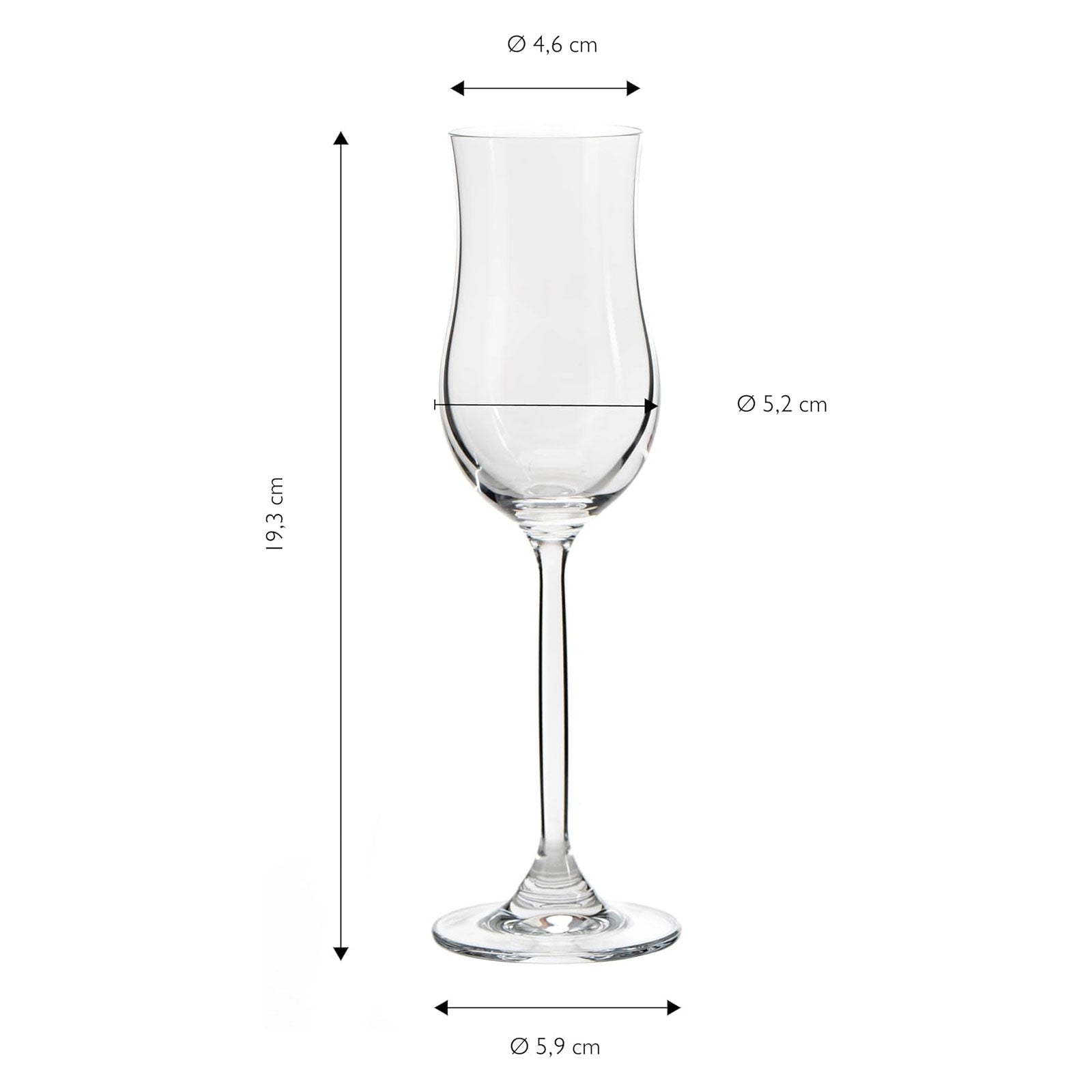 ECHTWERK Grappa-Gläser 6er Set 120 ml aus Glas