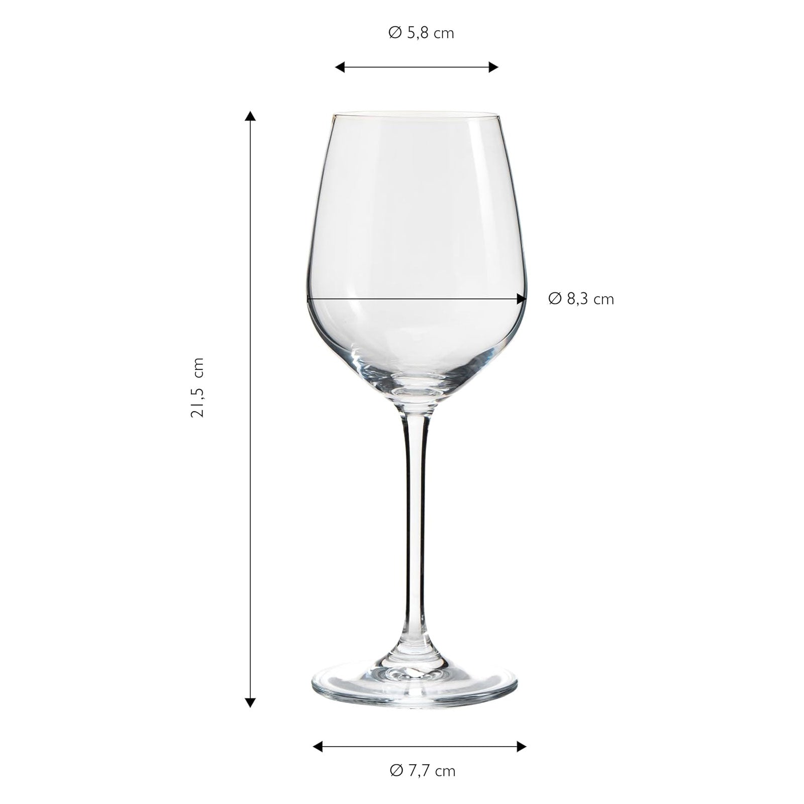 ECHTWERK Weißwein-Gläser 6er Set 388 ml aus Glas