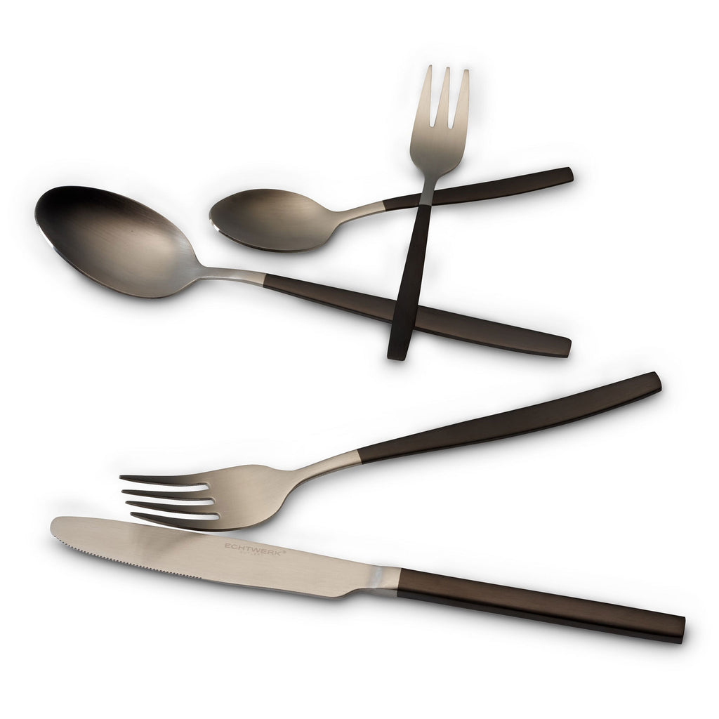ECHTWERK Tafelbesteck Positano Due-Silver/Black Edition Schwarz aus Stahl