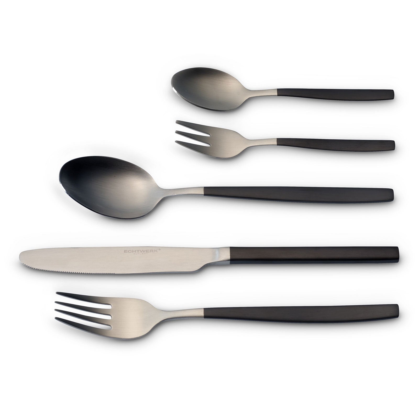 ECHTWERK Tafelbesteck Positano Due-Silver/Black Edition Schwarz aus Stahl