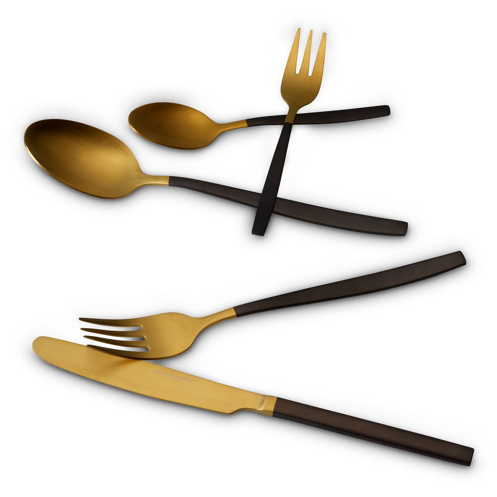 ECHTWERK Tafelbesteck Positano Due-Gold/Black Edition aus Stahl