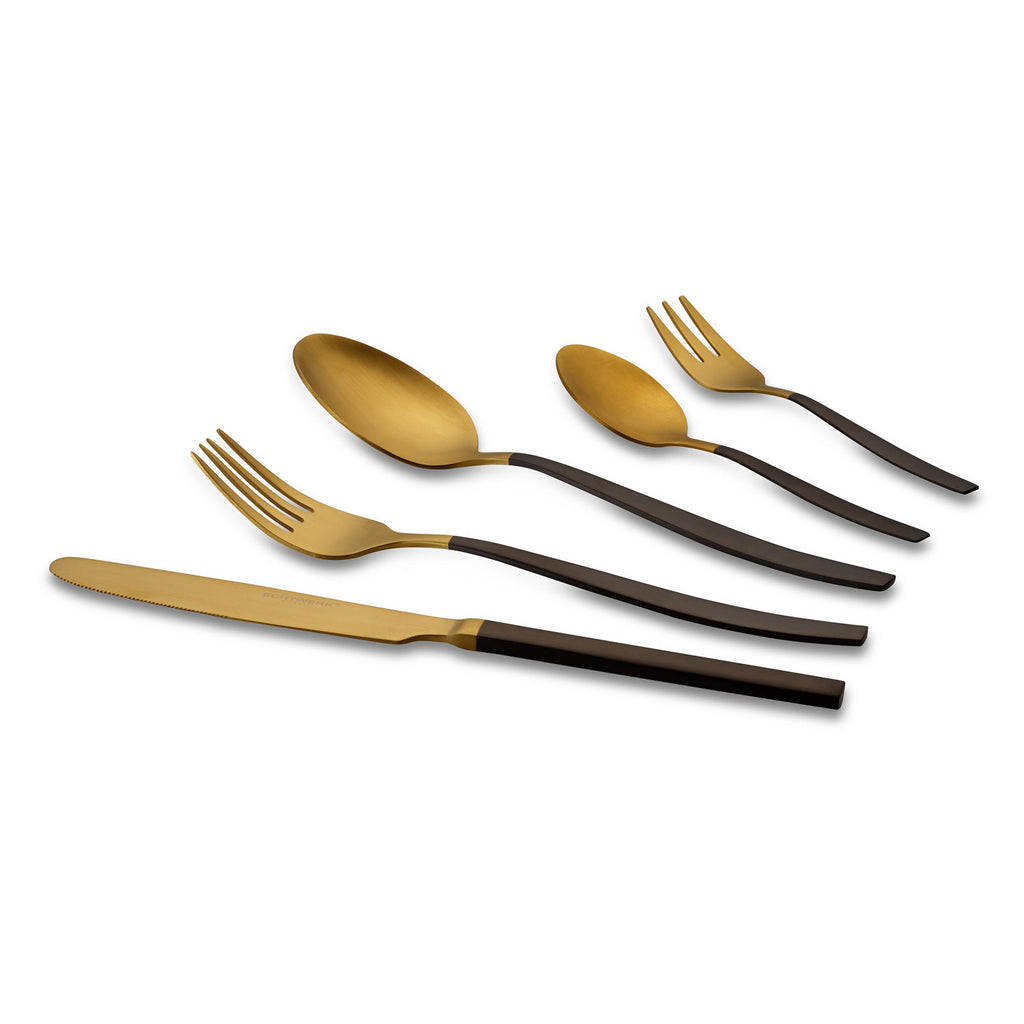 ECHTWERK Tafelbesteck Positano Due-Gold/Black Edition aus Stahl