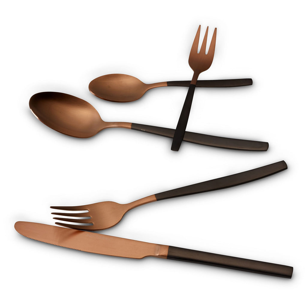 ECHTWERK Tafelbesteck Positano Due-Bronze/Black Edition Schwarz aus Stahl